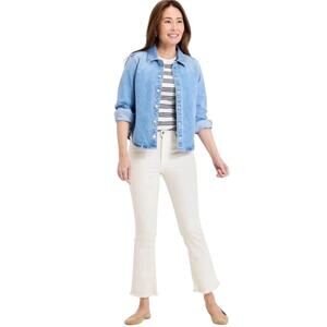 NWT High-Rise Kick Flare Boho Raw Hem Ankle Jeans Universal Thread White Size 12